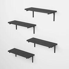 4 black floating wall shelves for sale  Carson