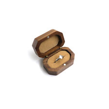 Used, Vintage Walnut Wooden Ring Box Wood Jewelry Display Boxes Holder Wedding for sale  Shipping to South Africa
