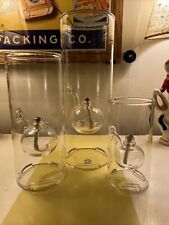 3 lamps glass oil clear for sale  Austin