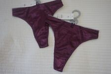 Used, DOROTHY PERKINS SATIN THONG KNICKERS G STRING X 2 PAIRS - PLUM - UK 14 for sale  Shipping to South Africa