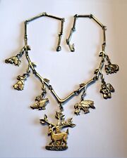 Jeep Collins Brass Mother & Baby Forest Animal Link Necklace 23"  RETIRED for sale  Shipping to South Africa