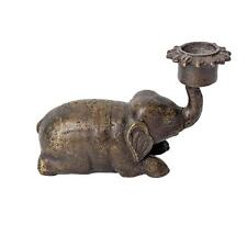 Figura de colección con candelabro de elefante asiático de bronce liso tronco segunda mano  Embacar hacia Argentina