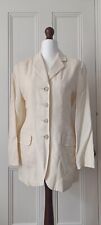 Vintage 90s St. Michael's M&S cream linen-mix longline jacket - 10/ Used for sale  Shipping to South Africa