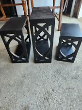 Black Wood Square Cube Shelves Set Of 3 for sale  Shipping to South Africa