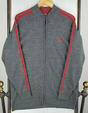 Jaqueta de pista ADIDAS importada tamanho médio masculina lã zíper completo cinza suéter aquecimento , usado comprar usado  Enviando para Brazil