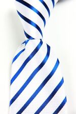 Usado, Nova gravata masculina clássica listrada azul branca tecido jacquard seda comprar usado  Enviando para Brazil