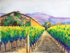Napa vineyard watercolor for sale  Laguna Niguel