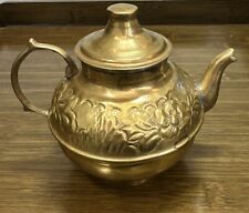 Vintage Brass Embossed Kettle Tea Pot 4.5"H x 6”W, used for sale  Shipping to South Africa