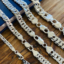 Real Solid 925 Sterling Silver Double Cuban Mens Boys Chain Bracelet or Necklace for sale  Shipping to South Africa