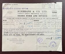 1944 Scribbans & Co., Cake Maker, Corbett St, Smethwick, Staffordshire Invoice, used for sale  Shipping to South Africa