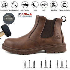 Waterproof Work Boots for Men Slip-on Steel Toe Safety Shoes Sneakers Anti-slip, used for sale  Shipping to South Africa