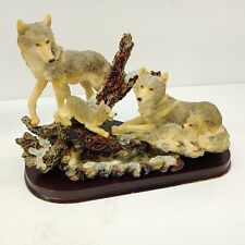 Usado, Estátua rústica de resina filhotes de cena de família lobo 7,5 polegadas de altura comprar usado  Enviando para Brazil