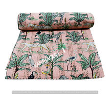 Usado, Colcha de cama indiana feita à mão Kantha algodão estampa animal cobertor comprar usado  Enviando para Brazil