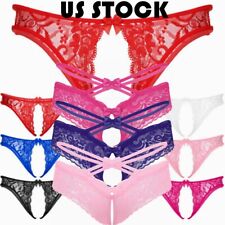 Men Thong Briefs Sissy Floral Lace Bowknot T-back Crotchless Panty Underwear for sale  Shipping to South Africa