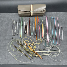 Lote de ganchos de crochê vintage agulhas suportes de ponto agulhas circulares de fio de tricô comprar usado  Enviando para Brazil