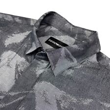 Camisa social masculina Emporio Armani 100% algodão L/S cinza abstrata • 41 | 16 comprar usado  Enviando para Brazil