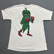 Y2K Champion Fighting Okra Shirt Large Double Sided Huge Graphic White for sale  Shipping to South Africa