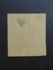 FRENCH SCHOOL 1837 - PORTRAIT WOMAN - REFINED PENCIL DRAWING for sale  Shipping to South Africa