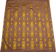 Pieza de tela multiusos vintage Sari para coser artesanía Zari tejido arte seda marrón segunda mano  Embacar hacia Mexico