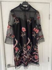 Black embroidered floral for sale  LEEDS