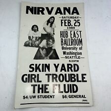 Pôster de concerto do Nirvana. 25 de fevereiro de 1989. Hub East Ballroom Univ. Washington (repop comprar usado  Enviando para Brazil