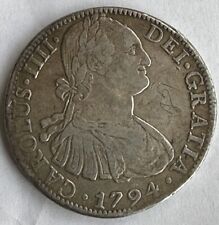 1794 MEXICO, SPANISH COLONIAL 8 REALES - SILVER KM 109, used for sale  Shipping to South Africa