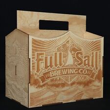 Full Sail Brewing Co. Pacote com 6 Garrafa de Cerveja Promocional Corte a Laser Suporte Transportador de Madeira Excelente Estado Usado comprar usado  Enviando para Brazil