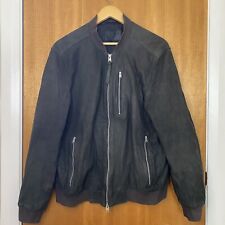 All Saints Stones Bomber Suede Nubuck Leather Jacket - Men's Size Large for sale  Shipping to South Africa