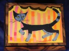 VHTF Cat on Music Box Rosina Wachmeister ERCOLANO Italy Plays The Entertainer for sale  Shipping to South Africa