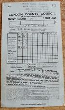 Tarjeta de alquiler 1961 del Departamento de Vivienda del Consejo del Condado de Londres - Shaftesbury Road, Carshalton segunda mano  Embacar hacia Mexico