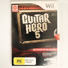 Guitar Hero 5 (Nintendo Wii Game CD, 2009) jogo multiplayer ritmo música ação comprar usado  Enviando para Brazil