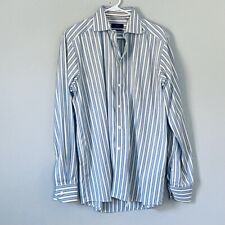 Eton Shirt Mens Size 16-41 Blue Yellow Striped  Button Up Business Office, used for sale  Shipping to South Africa