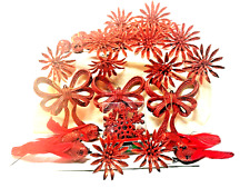 38 Adornos de Árbol de Navidad Rojo Brillante Flores Arcos Bolas Pájaros Decoración segunda mano  Embacar hacia Argentina