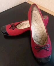 Pavers Red & Black Flat Slip-on Shoes, Size 41/7 for sale  Shipping to South Africa