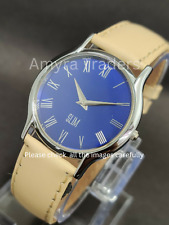 Relógio de pulso masculino japonês personalizado fino quartzo azul nova bateria números romanos comprar usado  Enviando para Brazil