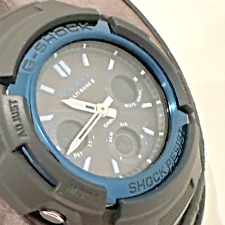 Usado, Reloj Casio G-Shock para hombre esfera azul solar correa de resina negra 46 mm AWGM100A-1A segunda mano  Embacar hacia Argentina