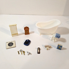 Vintage Dollhouse Bathroom Miniature Accessories Mini Bathtub Radiator Stool Lot for sale  Shipping to South Africa
