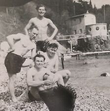 Shirtless Men Beefcake Affectionate Young Guys Muscle Gay Interest Vintage Photo, used for sale  Shipping to South Africa