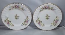 PAIR OF VINTAGE ROYAL ALBERT MOSS ROSE TEA PLATES 16 CM  PINK ROSES  for sale  Shipping to South Africa