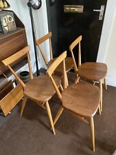 Four Vintage Ercol Adult Size Single Bar Stacking Chairs for sale  Shipping to South Africa