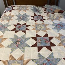 Pieced And Quilted Coverlet 72” X 86”  Lovely Florals & Plaids Expertly Combined for sale  Shipping to South Africa