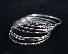 Solid 925 Sterling Silver Set Of 7 Beautiful Handmade Jewelry Women Bangle D538 for sale  Shipping to South Africa
