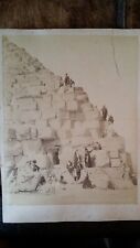 1870'S 2X ANTIQUE PHOTOGRAPHS CLIMBING GREAT PYRAMID STEPS & CAIRO AVENUE EGYPT segunda mano  Embacar hacia Spain