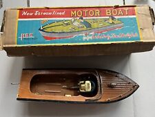 Japan NBK Vintage 1950s Wood Boat Batt Operated New Stream Line inboard Motor , used for sale  Shipping to South Africa