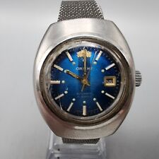 Vintage Relógio Orient Feminino Tom Prata Mostrador Azul Data Automático 27mm Corridas Ovais comprar usado  Enviando para Brazil