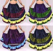 Mix Colore Raso 6/1m Gonna Tribale Ventre Danza Gitano Flamenco Rinascimento comprar usado  Enviando para Brazil