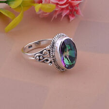 Mystic Topaz Ring Solid 925 Sterling Silver Handmade Statement Ring All Size B81 for sale  Shipping to South Africa