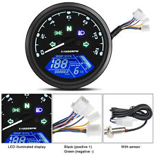 LCD Digital Universal Motorrad Tachometer Tachometer Kilometerzähler + Sensor comprar usado  Enviando para Brazil