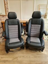 Mercedes Sprinter/VW Crafter Van Seats 2006-17 REAL LEATHER DOUBLE ARMRESTS , used for sale  NEWPORT