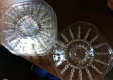 VINTAGE 5 appetizer dessert clear glass sunburst plates 6” square no flaws! for sale  Shipping to South Africa